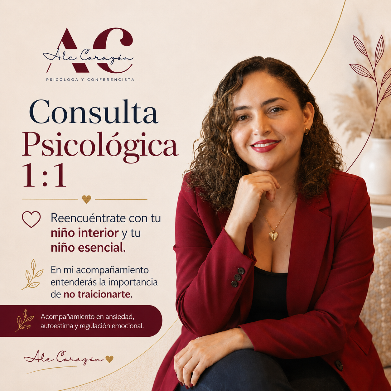 Consulta Psicológica Virtual 1:1 | Ale Corazón
